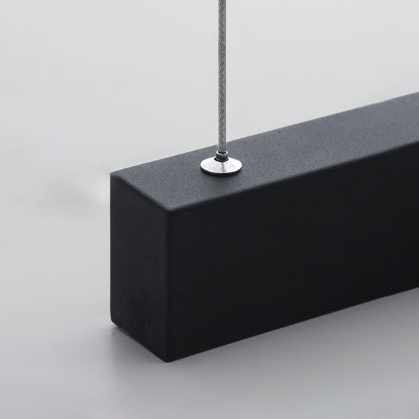 Black Linear LED Pendant Light Metal Acrylic Hanging Lamp for Dining Room