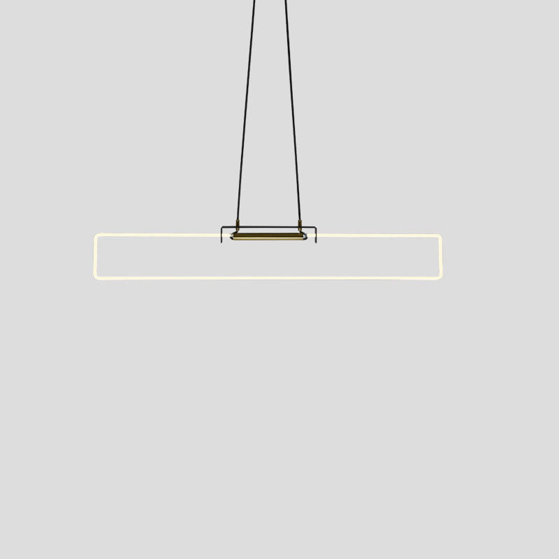 Black Linear Hanging Lamp in Modern Simplicity Acrylic LED Pendant Light for Dining Room