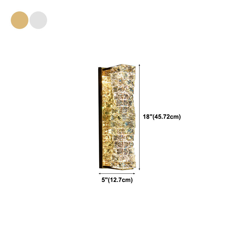 Modern Luxury LED Wall Sconce Crystal Rectangular Wall Lamp for Bedroom