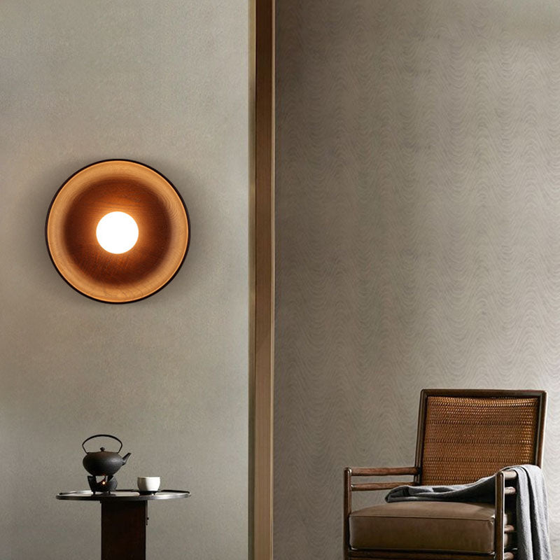 Modern Simplicity Wall Sconce Wooden 1-Light Wall Light for Interior Spaces