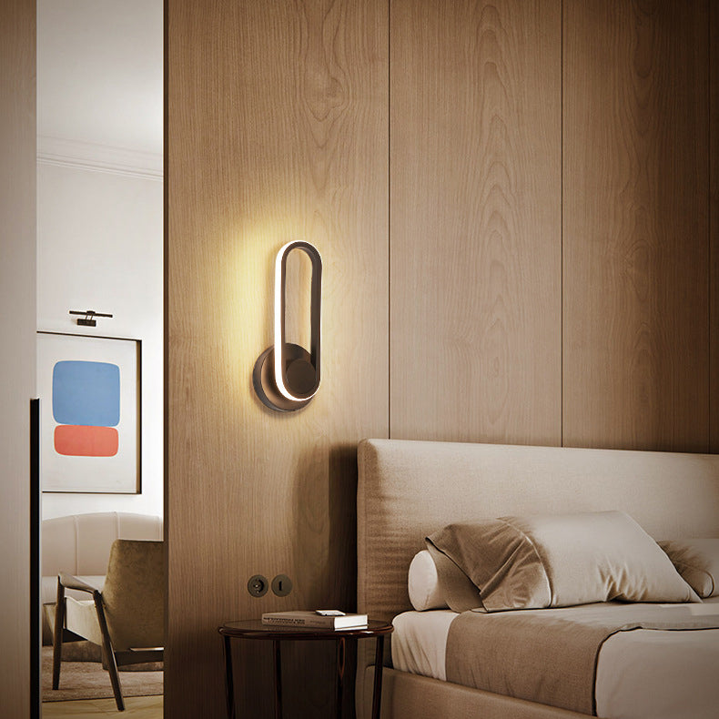Modern Minimalist LED Wall Sconce Linear Rotatable Wall Light with Acrylic Shade