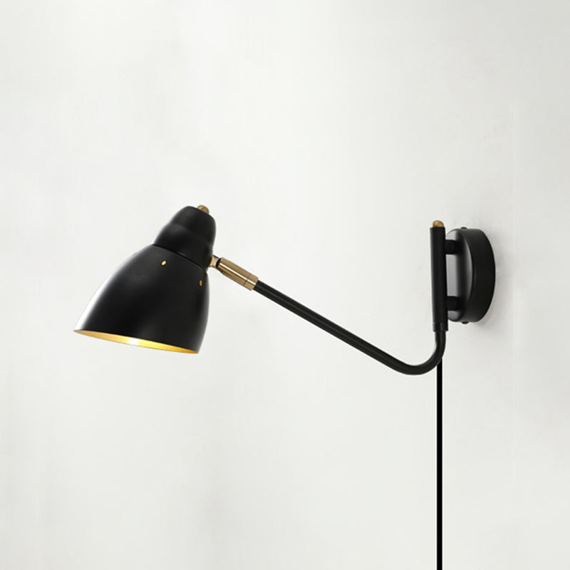 Black / White / Gold 1 - Light Wall Light Adjustable Metal Wall Armed Sconce