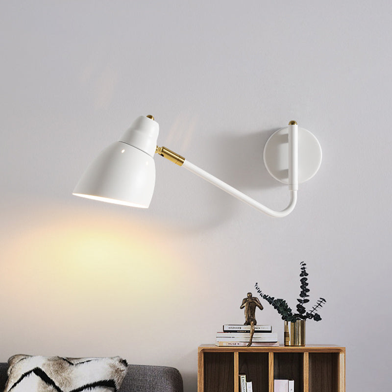 Black / White / Gold 1 - Light Wall Light Adjustable Metal Wall Armed Sconce