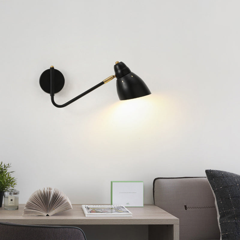 Black / White / Gold 1 - Light Wall Light Adjustable Metal Wall Armed Sconce