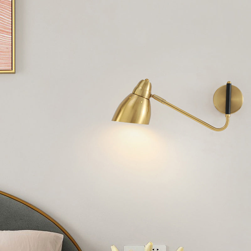 Black / White / Gold 1 - Light Wall Light Adjustable Metal Wall Armed Sconce