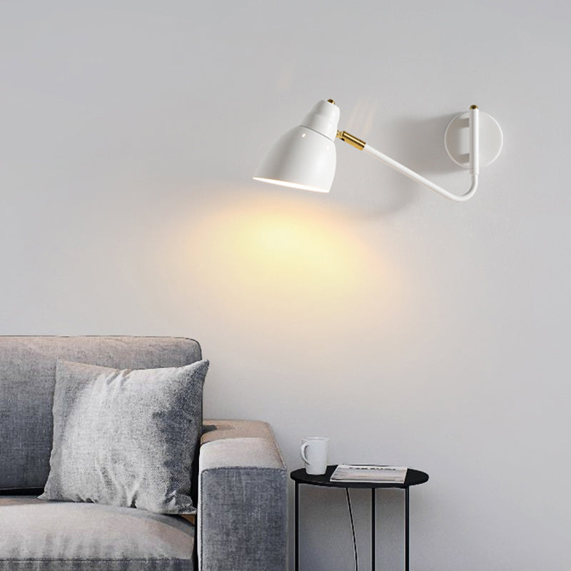 Black / White / Gold 1 - Light Wall Light Adjustable Metal Wall Armed Sconce