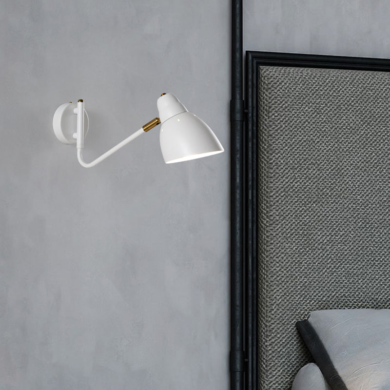 Black / White / Gold 1 - Light Wall Light Adjustable Metal Wall Armed Sconce