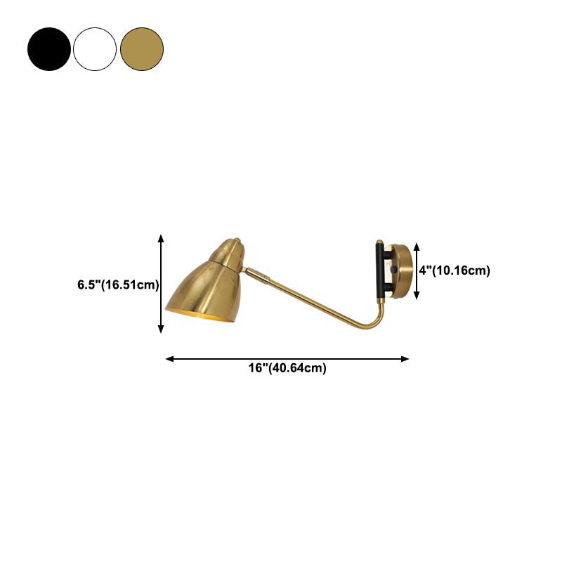 Black / White / Gold 1 - Light Wall Light Adjustable Metal Wall Armed Sconce