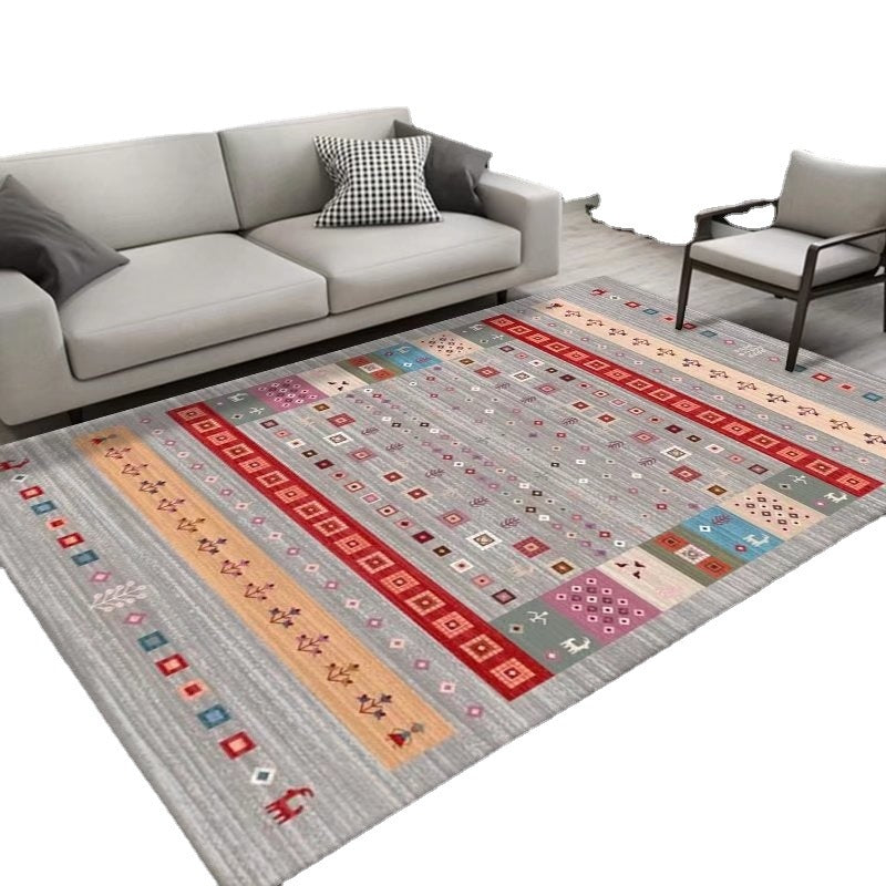 Boho-Chic Area Carpet Multicolor Indoor Rug Washable Polyester Carpet for Living Room