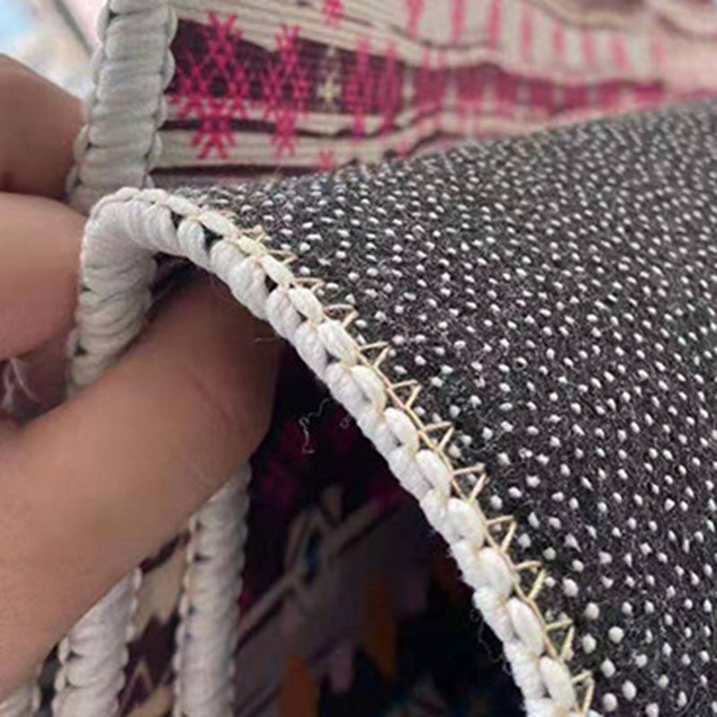 Simplicity Geometry Print Carpet Polyester Area Rug Non-Slip Backing Rug for Living Room