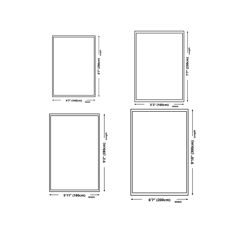 Simplicity Geometry Print Carpet Polyester Area Rug Non-Slip Backing Rug for Living Room