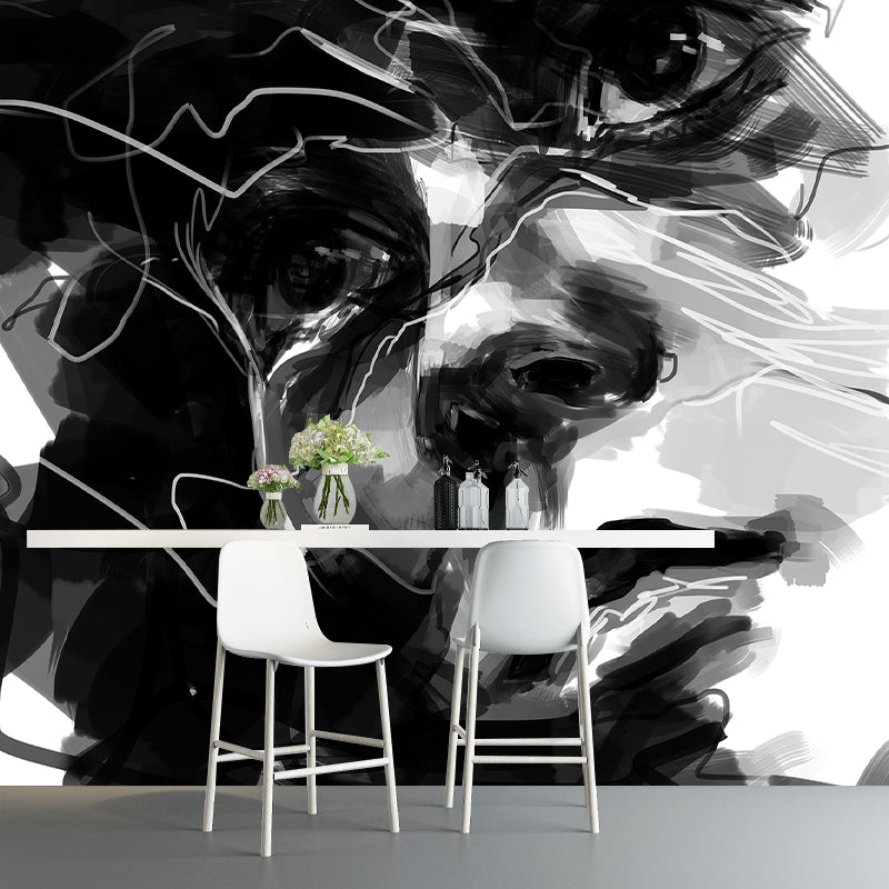 Washable Illustration Mural Wallpaper Watercolor Portrait Indoor Wall Mural