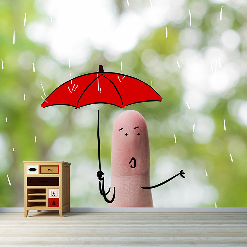 Finger Art Stain Resistant Mural Washable Wallpaper Sitting Room Wall Mural