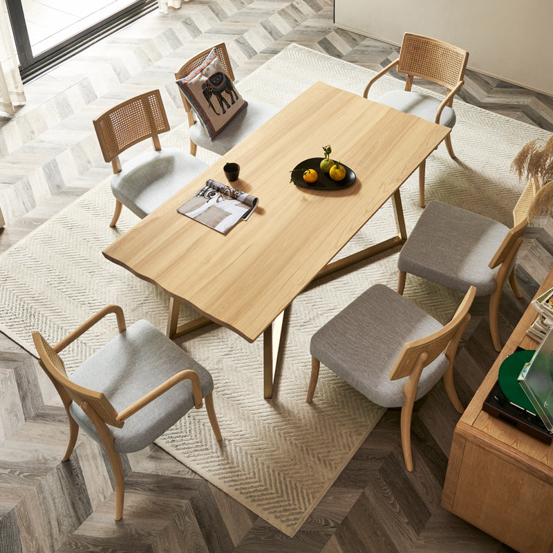 Modern Furniture Set 1/4/7 Pieces Rectangle Table Set with Solid Wood Dining Chairs