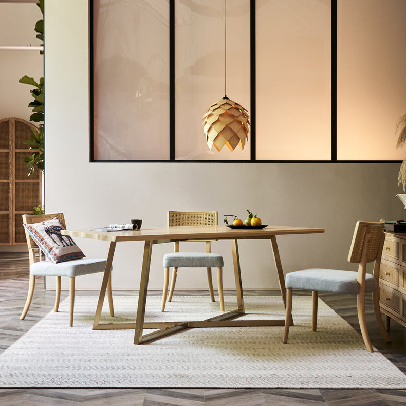 Modern Furniture Set 1/4/7 Pieces Rectangle Table Set with Solid Wood Dining Chairs