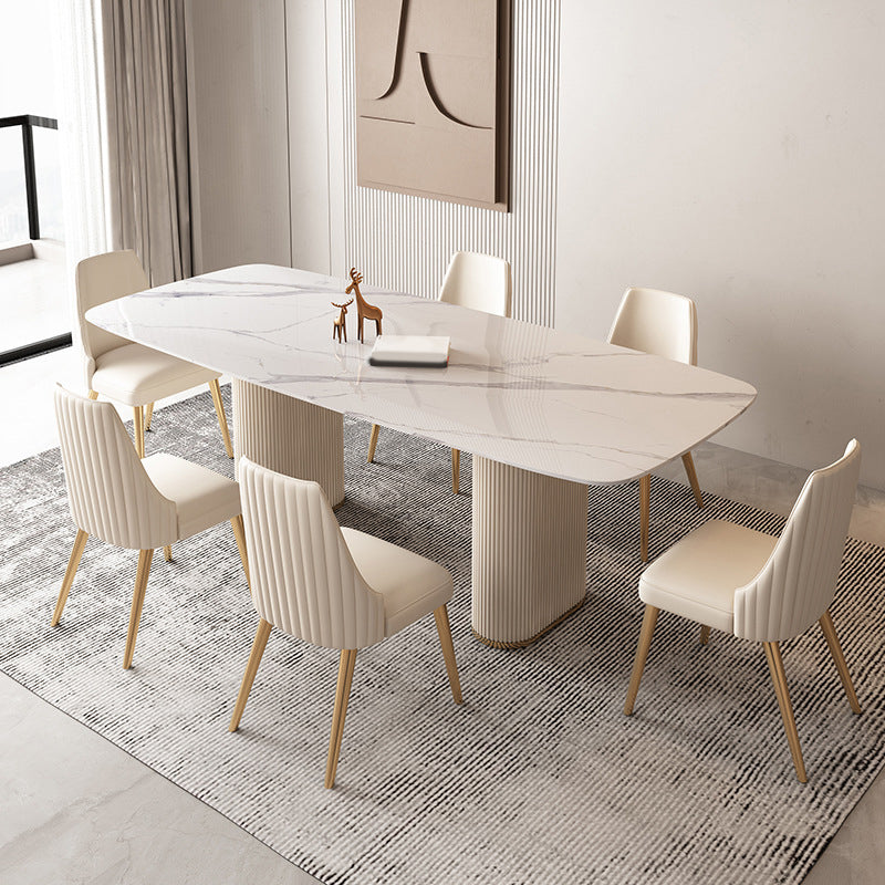 Modern Sintered Stone Dining Set Rectangle 1/4/5/7 Pieces Dining Room Table Set