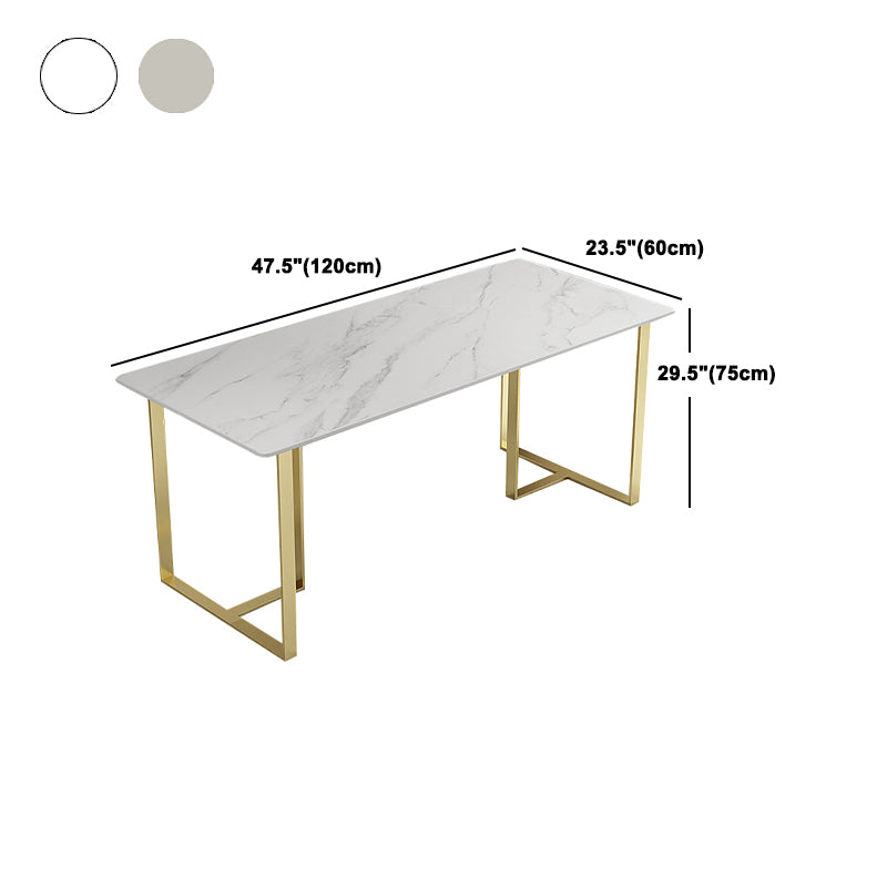 Glam Dining Set 1/4/5 Pcs Rectangle Sintered Stone Top Set with Parsons Chairs