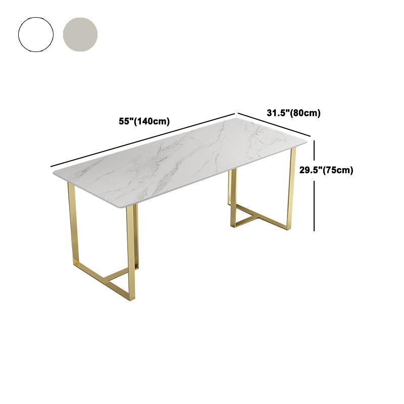 Glam Dining Set 1/4/5 Pcs Rectangle Sintered Stone Top Set with Parsons Chairs