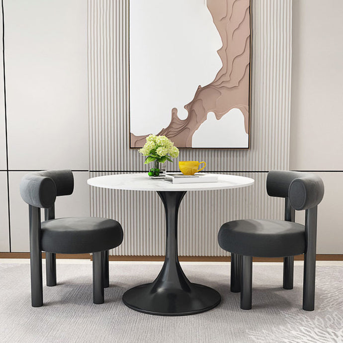 Modern Round Sintered Stone Dining Set 1/2/3/4/5 Pieces Dining Set for Dining Areas