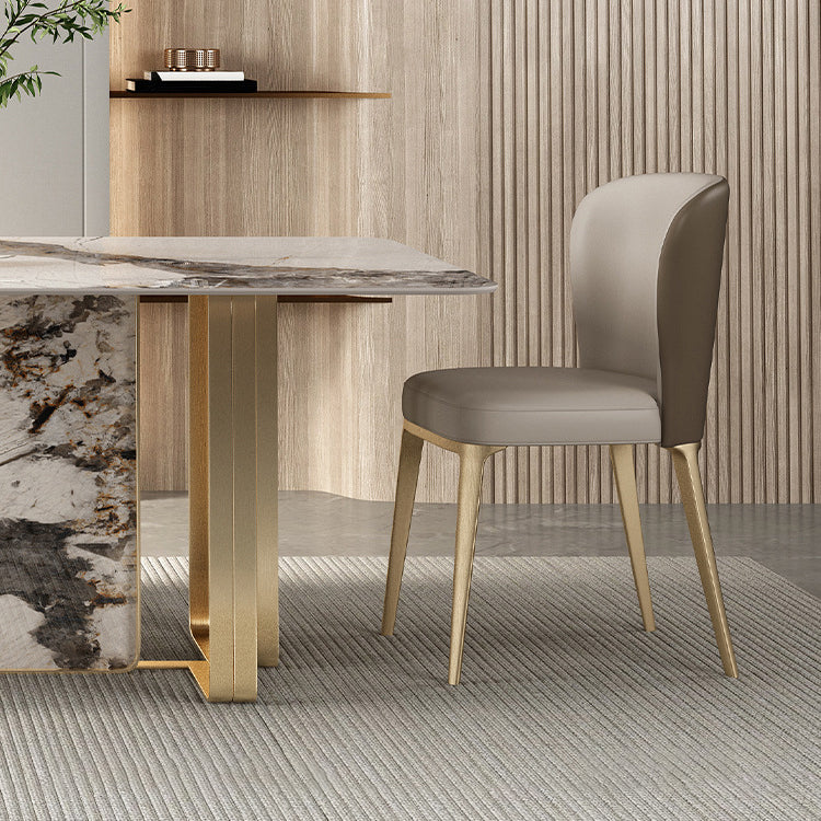 Luxurious Sintered Stone Top Dining Set Rectangle 1/3/4/5/6 Pieces Dining Room Table Set