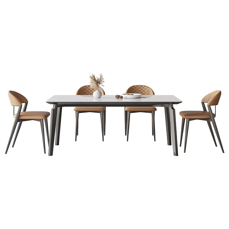 Modern Sintered Stone Dining Set Rectangle 1/4/5/7 Pieces Dinette Table Set