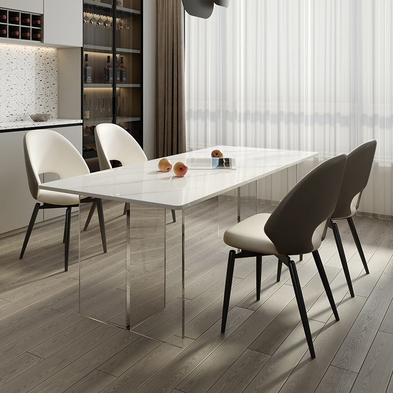 Modern Dining Set 1/4/5/7 Pcs Acrylic Pedestal Dining Table with Chairs