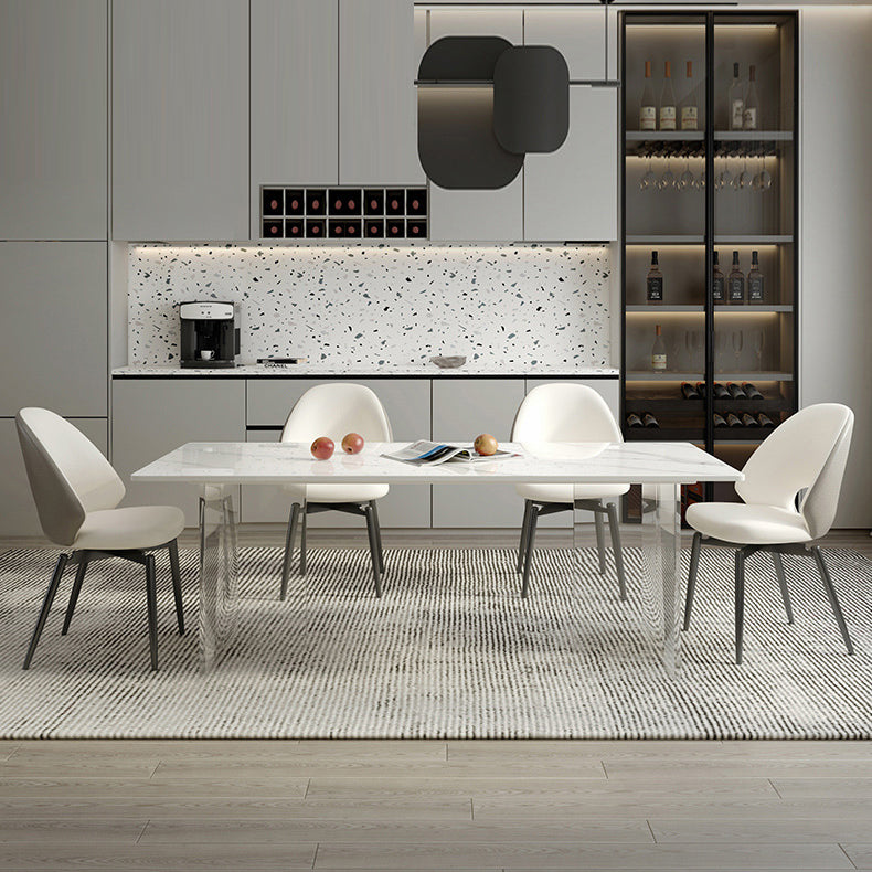 Modern Dining Set 1/4/5/7 Pcs Acrylic Pedestal Dining Table with Chairs