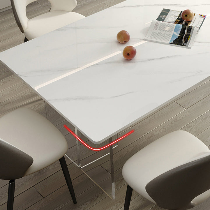 Modern Dining Set 1/4/5/7 Pcs Acrylic Pedestal Dining Table with Chairs