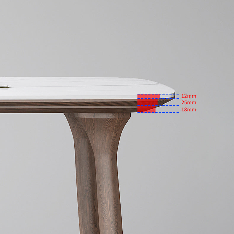 Modern Sintered Stone Top Dining Set Rectangle 1/3/4/5/7 Pieces wooden Table Set