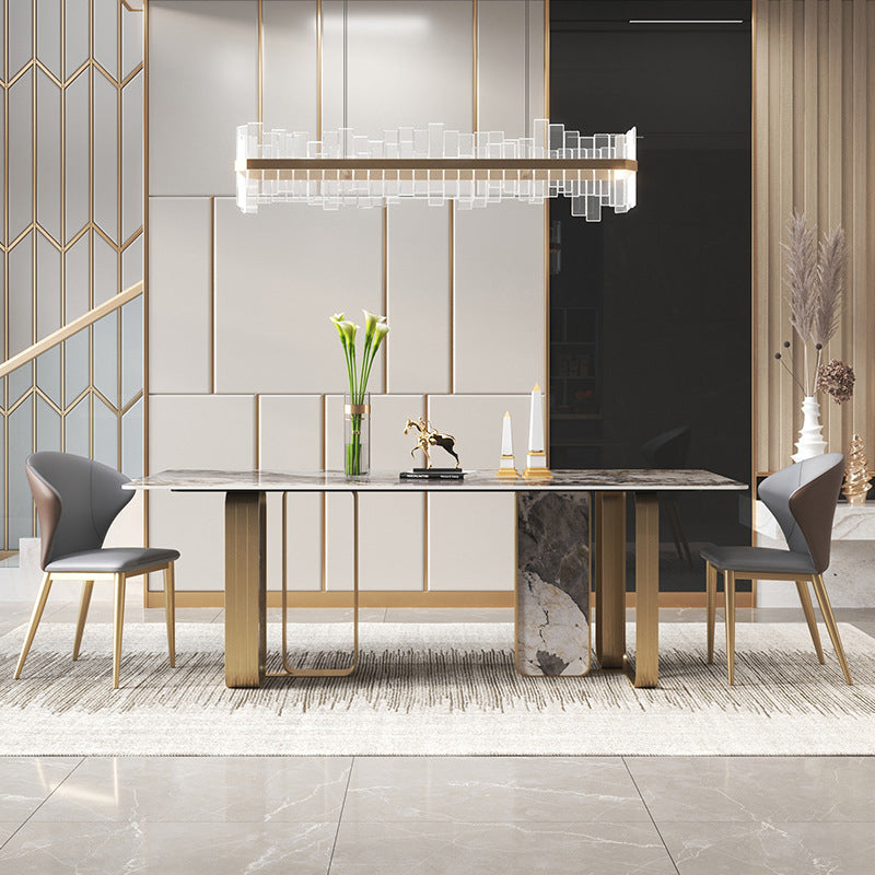 Luxurious Sintered Stone Top Dining Set Rectangle 1/2/3/5/6/7/9 Pieces Dining Table Set