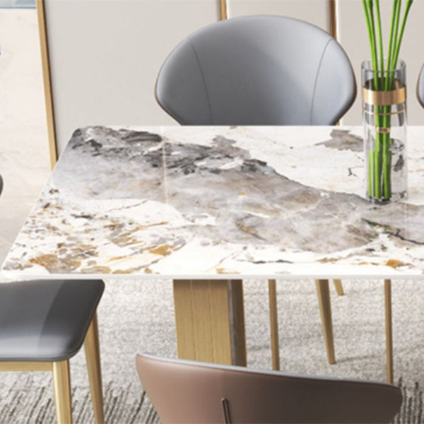 Luxurious Sintered Stone Top Dining Set Rectangle 1/2/3/5/6/7/9 Pieces Dining Table Set