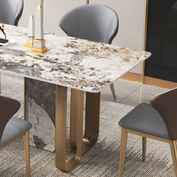 Luxurious Sintered Stone Top Dining Set Rectangle 1/2/3/5/6/7/9 Pieces Dining Table Set