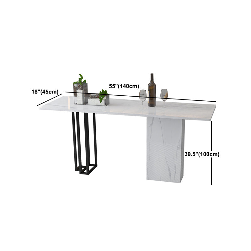 Industrial Rectangle Table and Stool Set 1/2/3 Pieces White Bar Table and Stools