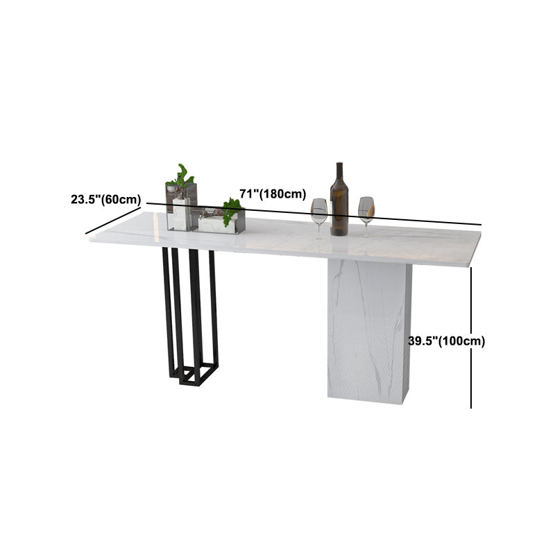 Industrial Rectangle Table and Stool Set 1/2/3 Pieces White Bar Table and Stools