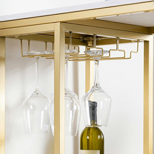 Glam Oval Bar Pub Table Set 1/3 Pieces Stone Top Bar Stool and Table Set