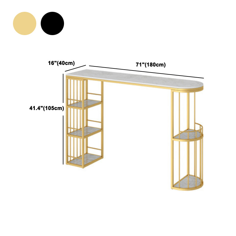 Modern 1/3 Pieces Bar Table Set Stone Counter Table with Backrest Stools