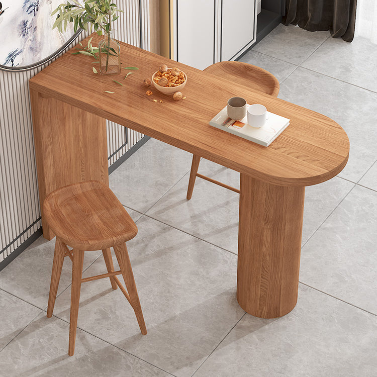 1/3/4/5 Pieces Solid Wood Table and Stool Set Matte Finish Modern Bar Set