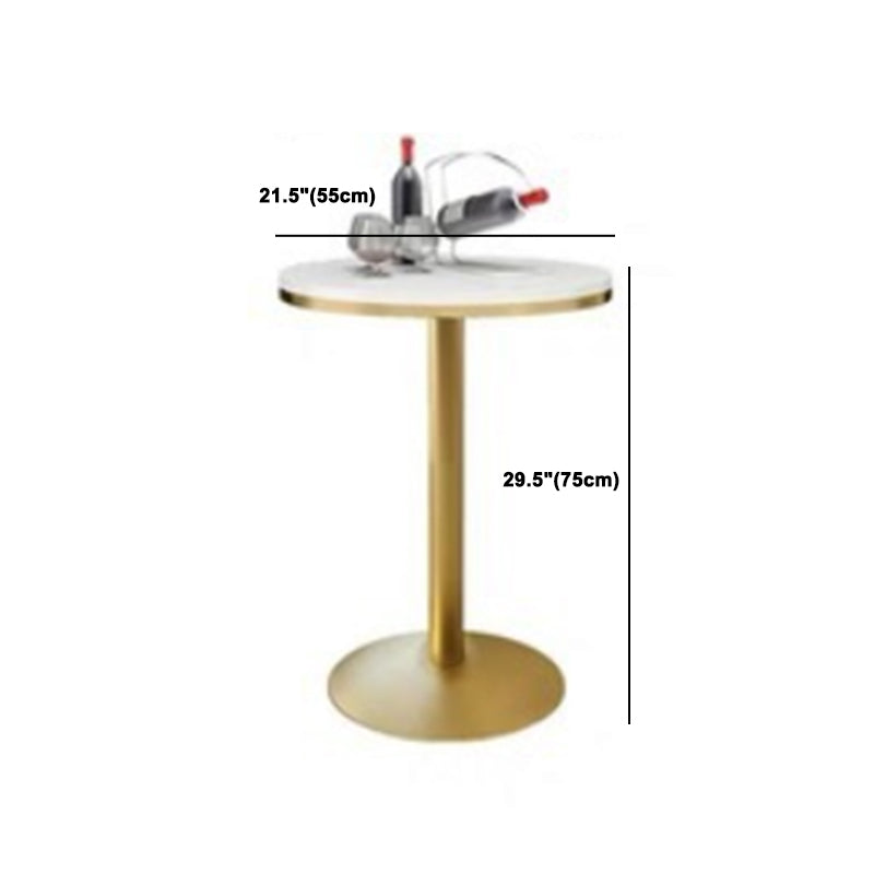 Glam 1/3/5 Pieces Bar Table Set Round Stone Counter Table with High Stools