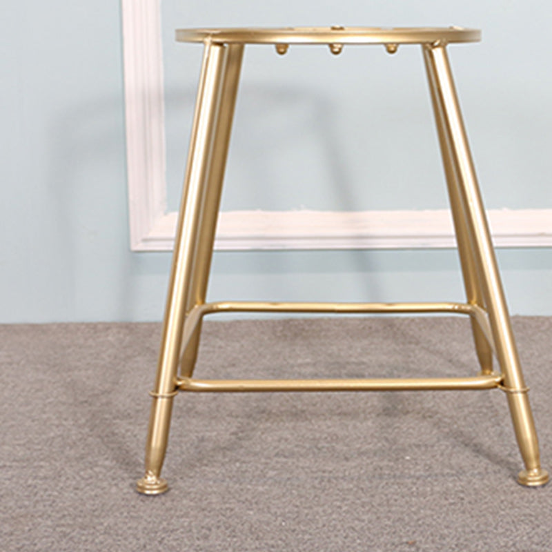 Glam Backrest Armless Counter Stool Iron Dining Room Bar Stool with Cushion and Pedal