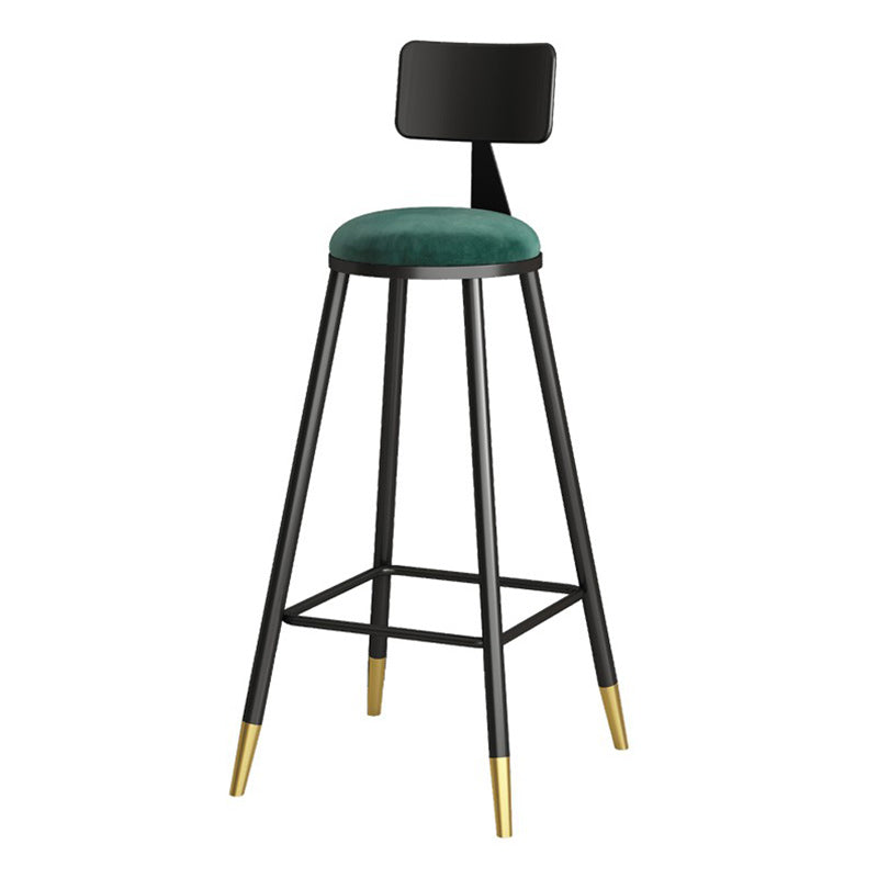 Modern Armless Backrest Counter Stool Steel Barber Shop Bar Stool with Cushion and Pedal