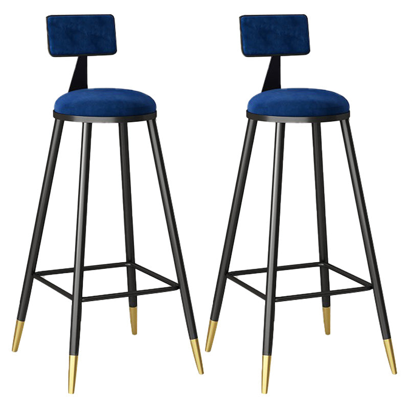 Modern Armless Backrest Counter Stool Steel Barber Shop Bar Stool with Cushion and Pedal