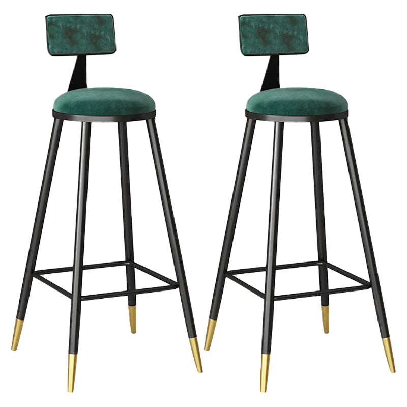 Modern Armless Backrest Counter Stool Steel Barber Shop Bar Stool with Cushion and Pedal
