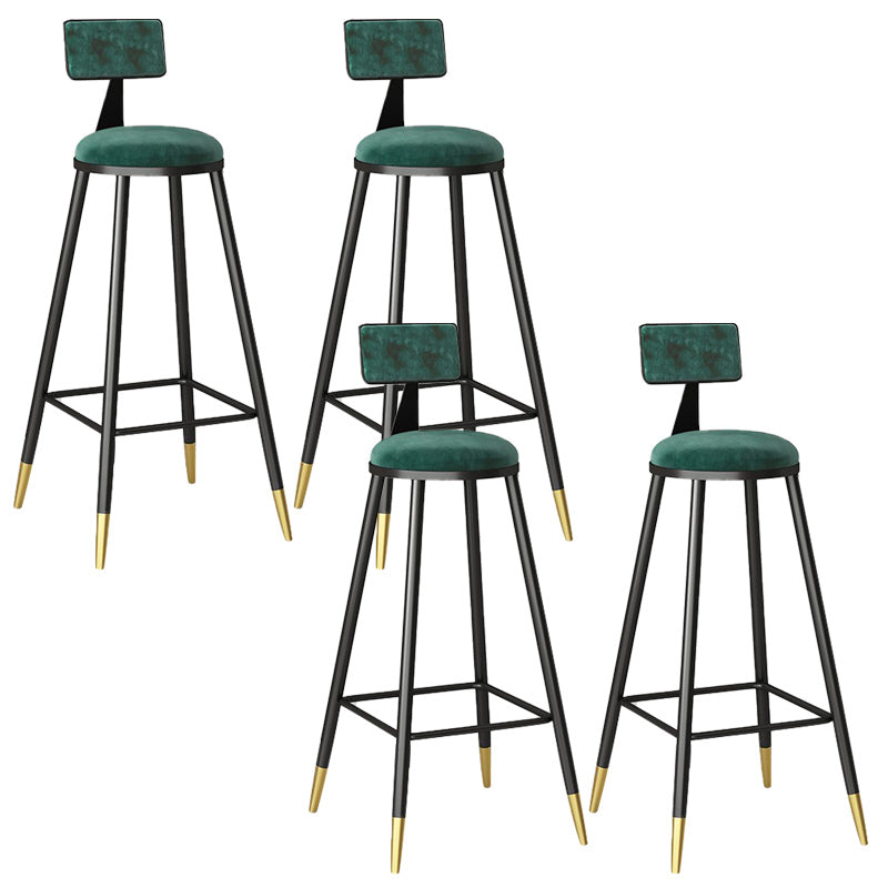 Modern Armless Backrest Counter Stool Steel Barber Shop Bar Stool with Cushion and Pedal