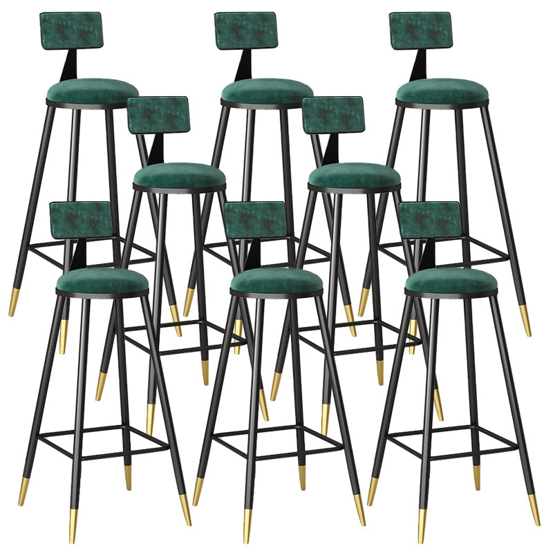 Modern Armless Backrest Counter Stool Steel Barber Shop Bar Stool with Cushion and Pedal