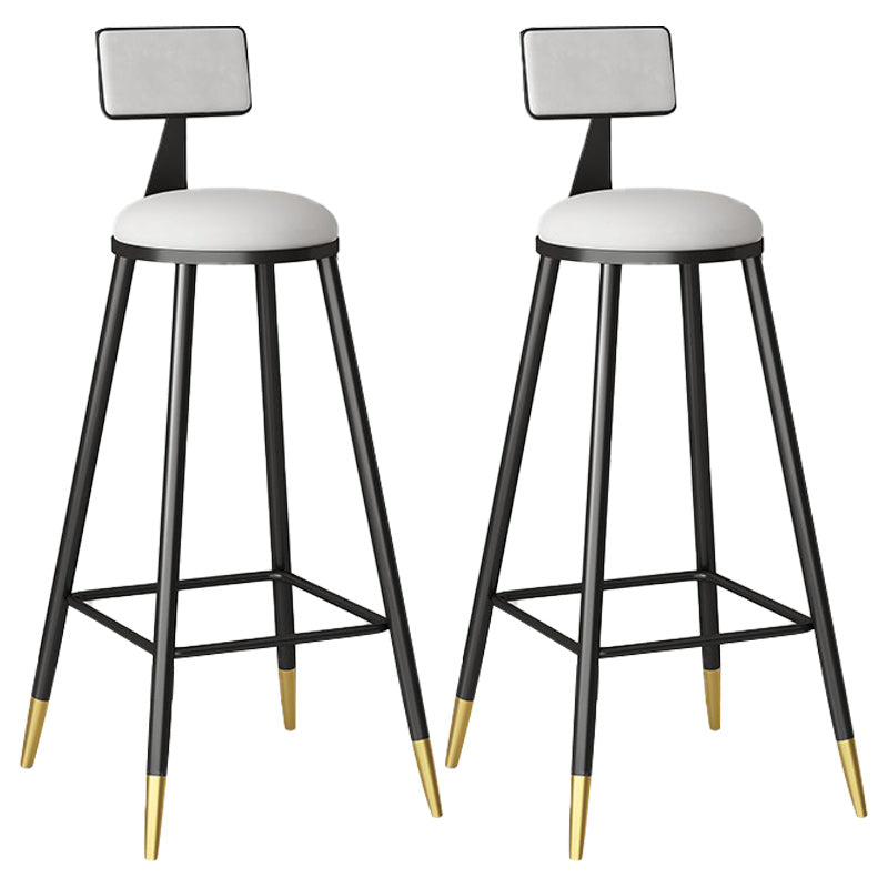 Modern Armless Backrest Counter Stool Steel Barber Shop Bar Stool with Cushion and Pedal