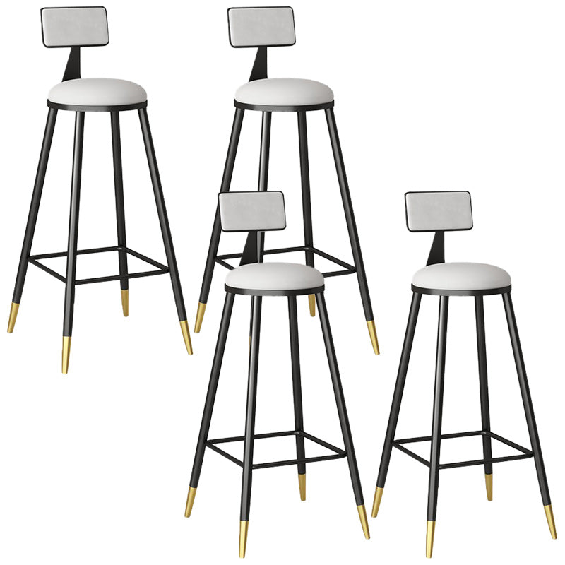Modern Armless Backrest Counter Stool Steel Barber Shop Bar Stool with Cushion and Pedal