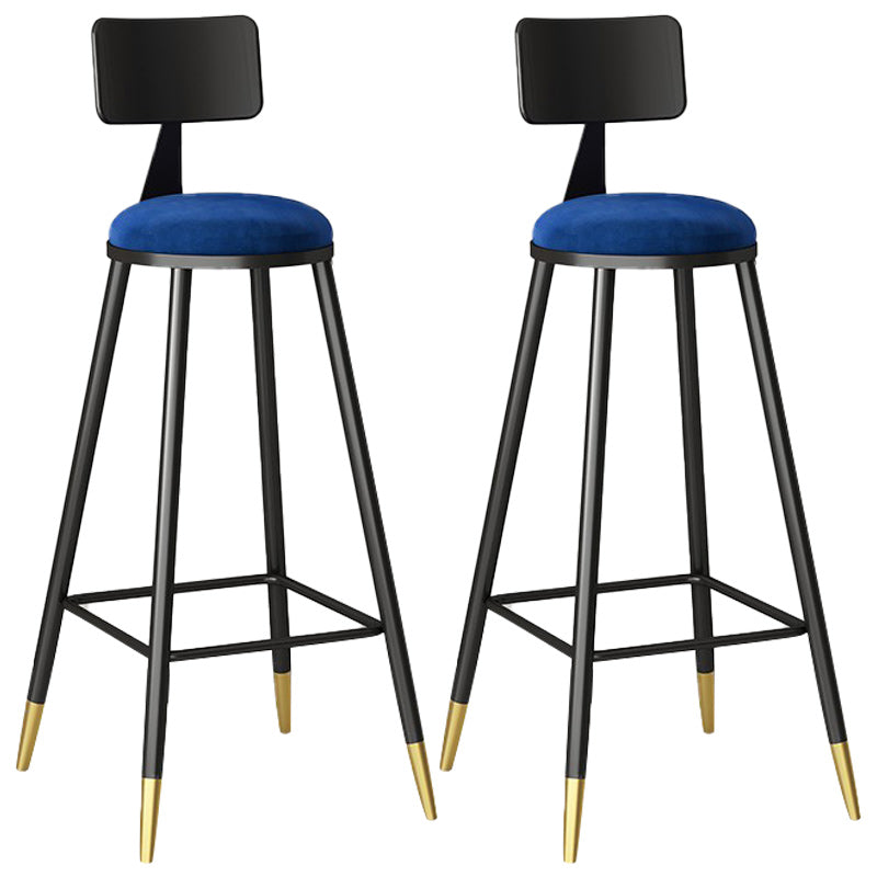 Modern Armless Backrest Counter Stool Steel Barber Shop Bar Stool with Cushion and Pedal