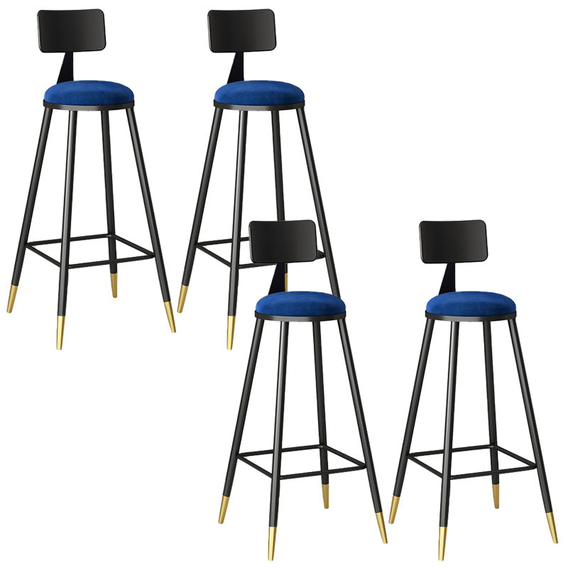 Modern Armless Backrest Counter Stool Steel Barber Shop Bar Stool with Cushion and Pedal
