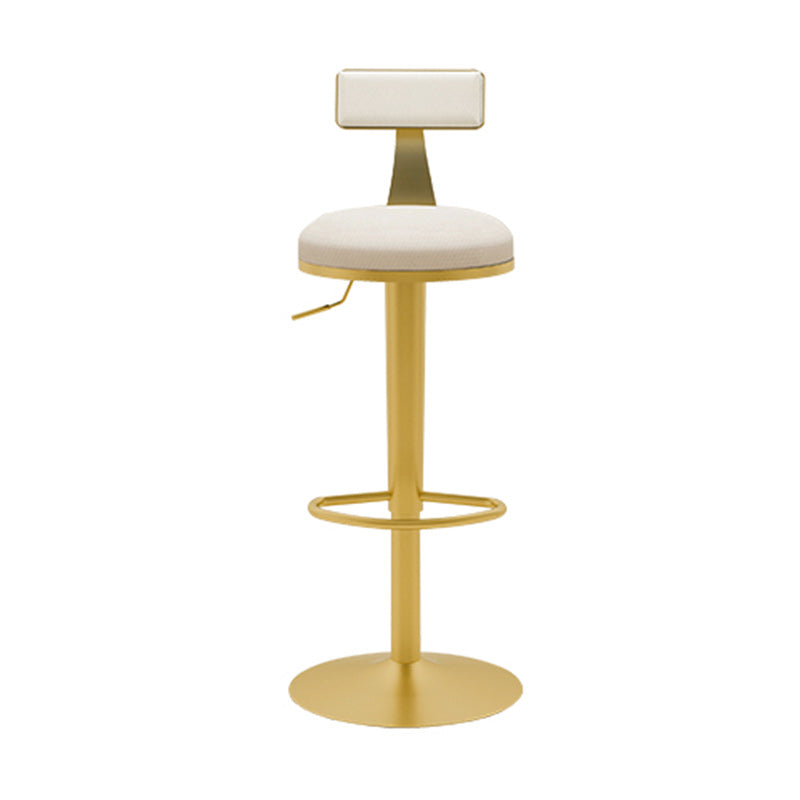 Glam Rotatable Backrest Counter Stool Steel Cafe Bar Stool with Cushion and Pedal