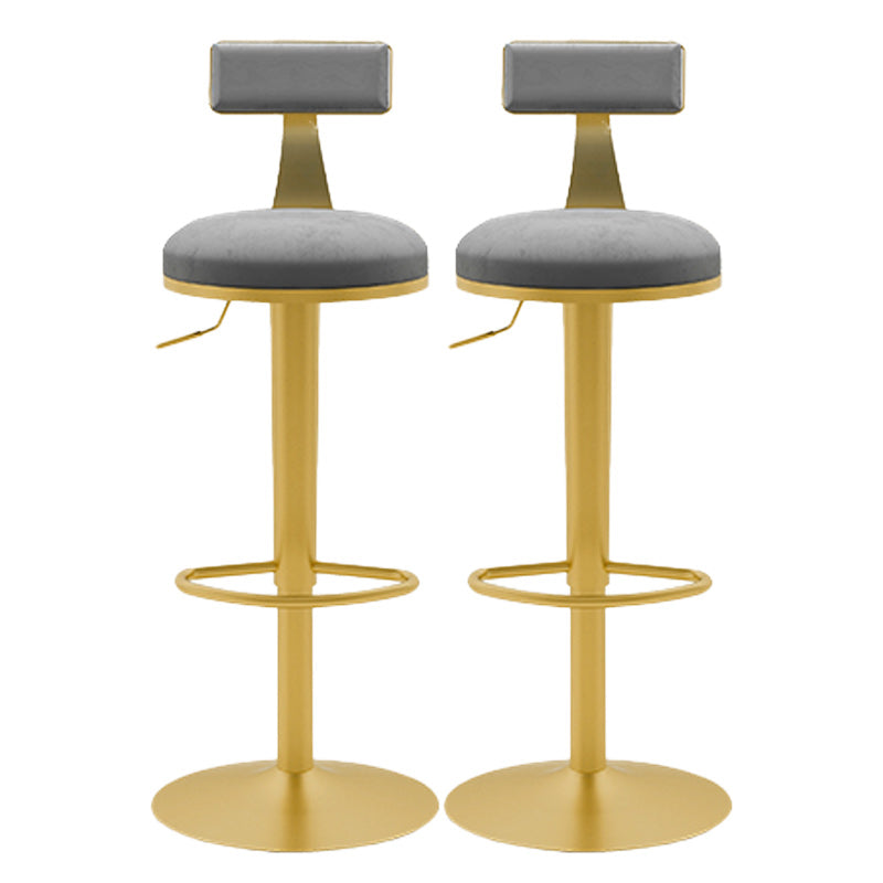 Glam Rotatable Backrest Counter Stool Steel Cafe Bar Stool with Cushion and Pedal